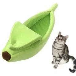 Fei Yu Fournitures Pour Animaux De Compagnie Litière Pour Chat Chenil Sac De Couchage Pour Chat Trou De Lit Bateau Banane Vert