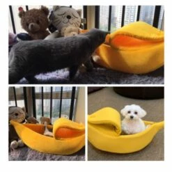 Fei Yu Fournitures Pour Animaux De Compagnie Litière Pour Chat Chenil Sac De Couchage Pour Chat Trou De Lit Bateau Banane Vert -Promos Litière et bac à litière Magasin 64997834 3