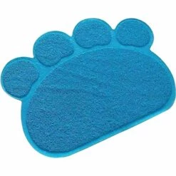 KAEJYIUT Tapis Pour Bac à Litière,Tapis De Litière Pour Chat Plat Bol D'alimentation Pour Nourriture Tapis De Nettoyage 30*40cm (Bleu) -Promos Litière et bac à litière Magasin 65391633 2