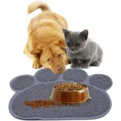 FR-LIFE Tapis Pour Bac à Litière,BR-Vie Tapis De Litière Pour Chat Plat Bol D'alimentation Pour Nourriture Tapis De Nettoyage 30*40cm (Gris) -Promos Litière et bac à litière Magasin 65711833 3