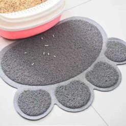 FR-LIFE Tapis Pour Bac à Litière,BR-Vie Tapis De Litière Pour Chat Plat Bol D'alimentation Pour Nourriture Tapis De Nettoyage 30*40cm (Gris) -Promos Litière et bac à litière Magasin 65711833 4