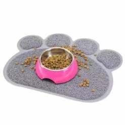 FR-LIFE Tapis Pour Bac à Litière,BR-Vie Tapis De Litière Pour Chat Plat Bol D'alimentation Pour Nourriture Tapis De Nettoyage 30*40cm (Gris) -Promos Litière et bac à litière Magasin 65711833 5