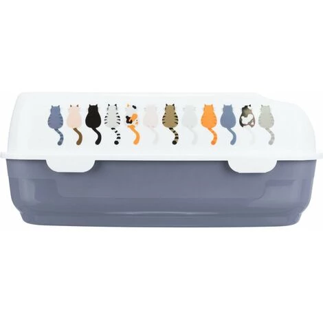 Bac à Litière Delio Bleu Et Blanche 49.5 X 38 X 20 Cm Pour Chat - Animallparadise - Bleu 5 Bac à Litière Delio Bleu Et Blanche 49.5 X 38 X 20 Cm Pour Chat - Animallparadise - Bleu – Image 3