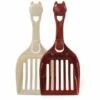 MEZHENG 2 Pièces Pelle à Litière Pour Chat En Plastique Type Tête De Chat Pelle à Chat Rouge Et Blanc Pelle Litiere Chat De Fournitures Pour Animaux De Compagnie