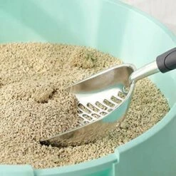 MEZHENG Pelles à Litière Métal Pelle à Litière Pour Chat En Alliage D'aluminium Avec Long Manche Facile à Nettoyer Pour Animaux De Compagnie, Rayures De Sergé -Promos Litière et bac à litière Magasin 65749099 3