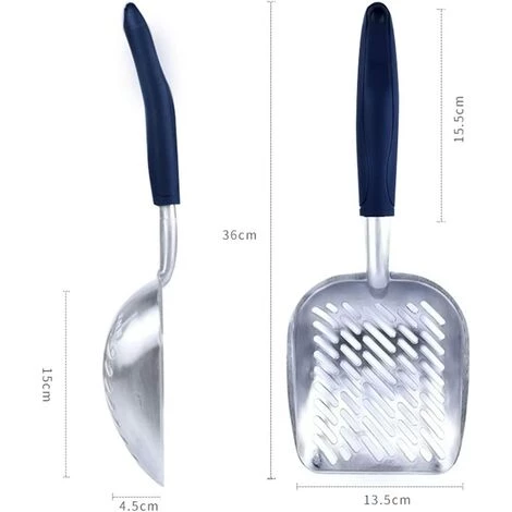 EINEMGELD Métal Pelle à Litière Pour Chat, Pelles à Litière En Alliage D'aluminium Avec Poignée En Caoutchouc Pour Animaux Domestiques Pelle à Tamiser Durable Pour Animaux De Compagnie 4 EINEMGELD Métal Pelle à Litière Pour Chat, Pelles à Litière En Alliage D'aluminium Avec Poignée En Caoutchouc Pour Animaux Domestiques Pelle à Tamiser Durable Pour Animaux De Compagnie – Image 2