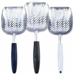 EINEMGELD Métal Pelle à Litière Pour Chat, Pelles à Litière En Alliage D'aluminium Avec Poignée En Caoutchouc Pour Animaux Domestiques Pelle à Tamiser Durable Pour Animaux De Compagnie -Promos Litière et bac à litière Magasin 65758459 3
