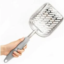 EINEMGELD Métal Pelle à Litière Pour Chat, Pelles à Litière En Alliage D'aluminium Avec Poignée En Caoutchouc Pour Animaux Domestiques Pelle à Tamiser Durable Pour Animaux De Compagnie