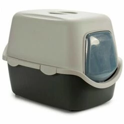 BRICOMARTEAU Bac à Litière Pour Chats Plastique Gris (39 X 40 X 55 Cm)