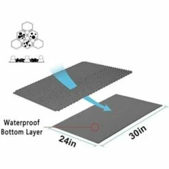 EINEMGELD Tapis De Litière 76 X 61 Cm, Tapis De Litière Pour Chat Sous-couche De Litière Design Nid D'abeille Tapis De Litière Imperméable Double Couche Design Nid D'abeille Tapis De Litière Pour Chat (gris) -Promos Litière et bac à litière Magasin 65953493 3