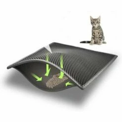 THSINDE Tapis Litiere Chat,Imperméable Non Toxique EVA,Tapis Pour Bac à Litière Pour Chats,Double Couche En Nid D'abeille Design