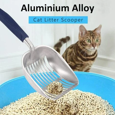 THSINDE Pelles à Litière Métal Pelle à Litière Pour Chat En Alliage D'aluminium Avec Long Manche Facile à Nettoyer Pour Animaux De Compagnie, Rayures De Droites 4 THSINDE Pelles à Litière Métal Pelle à Litière Pour Chat En Alliage D'aluminium Avec Long Manche Facile à Nettoyer Pour Animaux De Compagnie, Rayures De Droites – Image 2