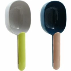 Pelle à Nourriture Pour Animaux - Pelle Pour Aliments Chiens Animaux De Compagnie Poignée Avec Clip Sous Chien Chat Livre Pelle Soutirage Cuillère Cuisine 2 PCS (Indigo + Poussière, Gris Vert)——Adélala