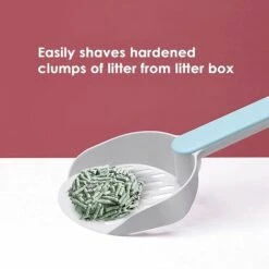 Pelle à Litière Pour Chat, Scoop De Litière Pour Animaux, Fabriqué En Plastique Abs Durable Avec Une Poignée Confortable, Convient à La Plupart Types De Litière Pour Chat Et Litière Pour Chat Bleu Blanc 26*11cm,Adélala -Promos Litière et bac à litière Magasin 66379244 4