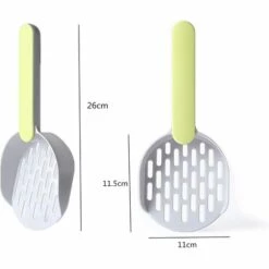 Pelle à Litière Pour Chat, En Plastique ABS De Qualité Supérieure, Fabriquée Pour La Plupart Des Types De Litière Pour Chat, Bac à Litière Et Support Pour Pelle, Durable Et Facile à Nettoyer (gris Vert, 26*11*4.5cm)——Adélala -Promos Litière et bac à litière Magasin 66380290 2