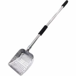 ABCRITAL Litière À Chat Poignée Télescopique Longue Poignée Métal Litière À Chat Scooper Pet Supplies (Poignée Noire)