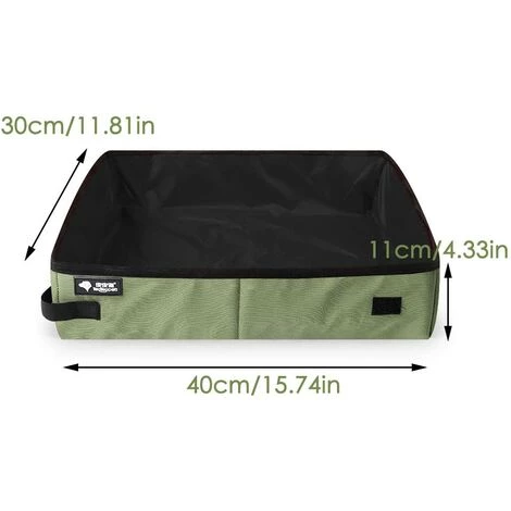 OUSUDELA Bac à Litière Pliable Et Portable Pour Chat, Toilette Portable Pour Chat, Bac à Litière Pour Chat En Tissu Oxford, Litière Pour Chat Pliable, Pour Voyages En Plein Air Avec Animaux (Vert) 5 OUSUDELA Bac à Litière Pliable Et Portable Pour Chat, Toilette Portable Pour Chat, Bac à Litière Pour Chat En Tissu Oxford, Litière Pour Chat Pliable, Pour Voyages En Plein Air Avec Animaux (Vert) – Image 3