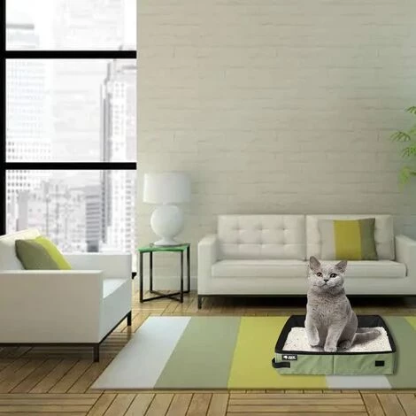 OUSUDELA Bac à Litière Pliable Et Portable Pour Chat, Toilette Portable Pour Chat, Bac à Litière Pour Chat En Tissu Oxford, Litière Pour Chat Pliable, Pour Voyages En Plein Air Avec Animaux (Vert) 7 OUSUDELA Bac à Litière Pliable Et Portable Pour Chat, Toilette Portable Pour Chat, Bac à Litière Pour Chat En Tissu Oxford, Litière Pour Chat Pliable, Pour Voyages En Plein Air Avec Animaux (Vert) – Image 5