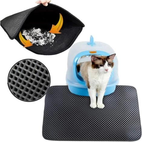 WIAN Tapis De Litière Pour Chat, Tapis De Litière Pour Chat, Bac à Litière Pour Chat, Tapis De Litière Pour Chat Antidérapant à Double Conception En Nid D'abeille, Noir, Taille M (45 * 60cm) 3 WIAN Tapis De Litière Pour Chat, Tapis De Litière Pour Chat, Bac à Litière Pour Chat, Tapis De Litière Pour Chat Antidérapant à Double Conception En Nid D'abeille, Noir, Taille M (45 * 60cm)