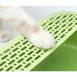 WIAN Bac à Litière Pour Chat Ouvert Garde-corps Haut Bac à Litière Pour Chat Grand Espace étanche Toilette Pour Chat Semi-fermée, 40*30*16cm, Bleu -Promos Litière et bac à litière Magasin 67416079 3