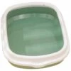 WIAN Boîte à Litière Pour Chat épaissie Semi-fermée En Plastique Anti-éclaboussures Chat Toilette Litière Pour Chat, Vert, Moyen 39*32*11cm -Promos Litière et bac à litière Magasin 67416099 1