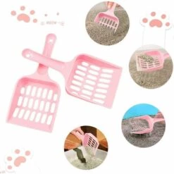 ENLENK 3pcs Pelle à Litière Pour Chat, Pelles En Plastique Pour Chat Pelle à Litière En Plastique Pelle à Litière Kitty Avec Long Manche Pour Nettoyage Des Toilettes De Sable De Chat(Rose) -Promos Litière et bac à litière Magasin 67580820 3