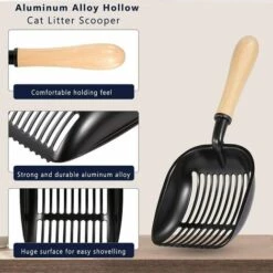 ENLENK Pelle à Litière Pour Chat, Pelle à Chat En Métal, Pelle à Litière Pour Animaux De Compagnie, Pelles à Litière Pour Animaux De Compagnie Antiadhésives -Promos Litière et bac à litière Magasin 67585474 4