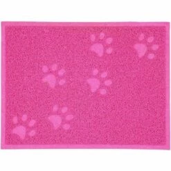 ENLENK Tapis Pour Bac à Litière Etanche En PVC Elastique De Haute Qualité Tapis Pour Bac à Litière - 30 X 40cm (Rose)