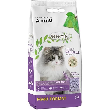 Essentiel - Litière Naturelle Au Soja Pour Chat Parfum Lavande - 6L 3 Essentiel - Litière Naturelle Au Soja Pour Chat Parfum Lavande - 6L