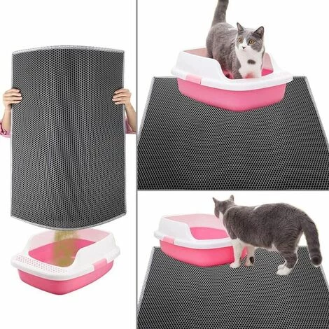 YIDOMDE Tapis Litiššre Chat Bac š€ Litiššre Pour Chats, ImpermšŠable Non Toxique EVA,Double Couche En Nid D'abeille Design (46x60 Cm, Gris) 7 YIDOMDE Tapis Litiššre Chat Bac š€ Litiššre Pour Chats, ImpermšŠable Non Toxique EVA,Double Couche En Nid D'abeille Design (46x60 Cm, Gris) – Image 5