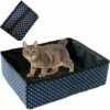 Cisea Litière Pliable Portable Pour Chat Général, étanche, Propre Et Douce Pour La Maison Et L'extérieur - Bleu, L