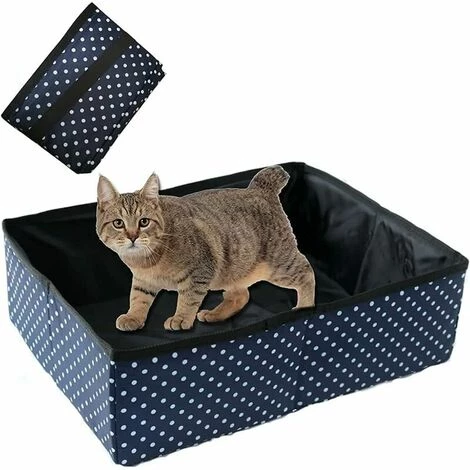 Cisea Litière Pliable Portable Pour Chat Général, étanche, Propre Et Douce Pour La Maison Et L'extérieur - Bleu, L 3 Cisea Litière Pliable Portable Pour Chat Général, étanche, Propre Et Douce Pour La Maison Et L'extérieur - Bleu, L