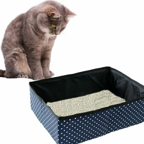 Cisea Litière Pliable Portable Pour Chat Général, étanche, Propre Et Douce Pour La Maison Et L'extérieur - Bleu, L 6 Cisea Litière Pliable Portable Pour Chat Général, étanche, Propre Et Douce Pour La Maison Et L'extérieur - Bleu, L – Image 4
