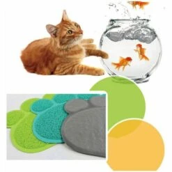 LLOVE Tapis De Litière Pour Chat Set De Table Pour Chat Tapis De Sol Pour Chat Tapis De Toilette Pour Chat Tapis De Litière Pour Chat 8 Formes (Beige -Promos Litière et bac à litière Magasin 68201840 3