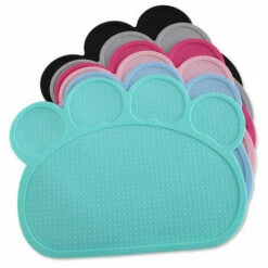 QERSTA Tapis De Litière En Silicone En Forme De Patte Pour Chat Motif Chat Bleu Marine 40 X 30 Cm -Promos Litière et bac à litière Magasin 68270860 4