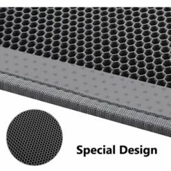 QERSTA Tapis De Litière Pour Chat Bac à Litière Pour Chat, EVA Non Toxique Imperméable, Double Conception En Nid D'Abeille (65x45cm, Gris) -Promos Litière et bac à litière Magasin 68272198 5