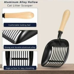 QERSTA Pelle à Litière Pour Chat, Pelle à Chat En Métal, Pelle à Litière Pour Animaux De Compagnie, Pelles à Litière Pour Animaux De Compagnie Antiadhésives -Promos Litière et bac à litière Magasin 68272231 4
