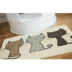 QERSTA Tapis De Litière Pour Chats, Tapis En PVC, Imperméable Et Antidérapant, Idéal Comme Tapis à Gamelles Pour Chats, Chiens, Chiots -Promos Litière et bac à litière Magasin 68491000 4