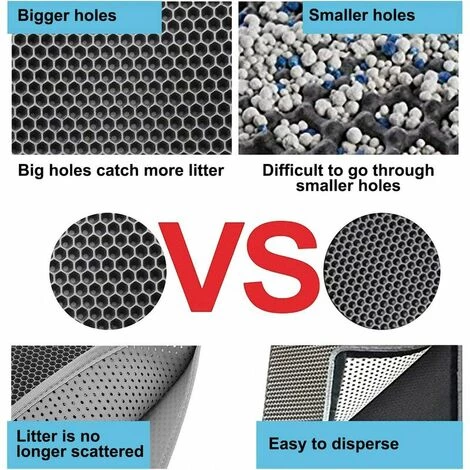 GRID COOL Tapis De Litière Pour Chat Bac à Litière Pour Chat, EVA Non Toxique Imperméable, Double Conception En Nid D'Abeille (65x45cm, Gris) 6 GRID COOL Tapis De Litière Pour Chat Bac à Litière Pour Chat, EVA Non Toxique Imperméable, Double Conception En Nid D'Abeille (65x45cm, Gris) – Image 4