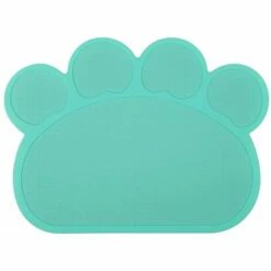 GRID COOL Tapis De Litière En Silicone En Forme De Patte Pour Chat Motif Chat Bleu Marine 40 X 30 Cm