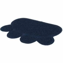 TRIXIE Tapis Pour Bac à Litière, Patte, En Pvc, 60 × 45 Cm, Bleu Foncé