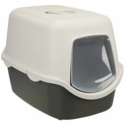 TRIXIE Bac A Litiere Vico - 40 X 40 X 56 Cm - Gris Foncé Et Gris Clair - Pour Chat